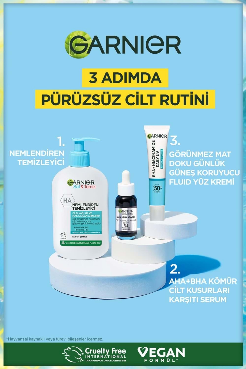 Garnier Saf Ve Temiz Bha Niasinamid Günlük Güneş Koruyucu Fluid Yüz Kremi Spf50 40ml
