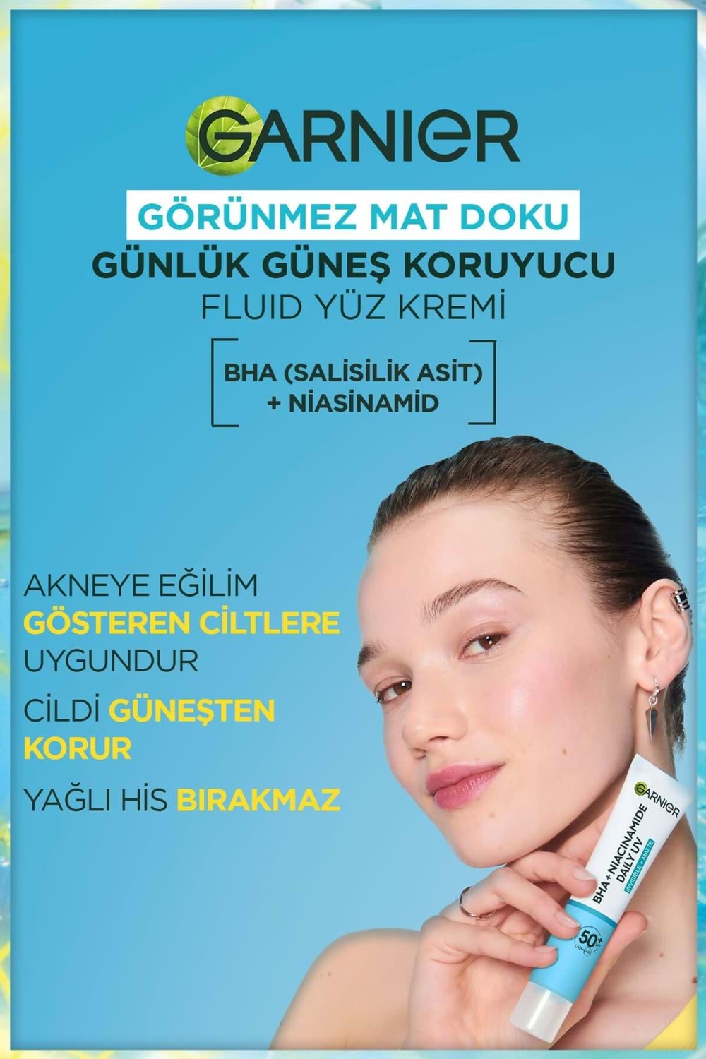 Garnier Saf Ve Temiz Bha Niasinamid Günlük Güneş Koruyucu Fluid Yüz Kremi Spf50 40ml