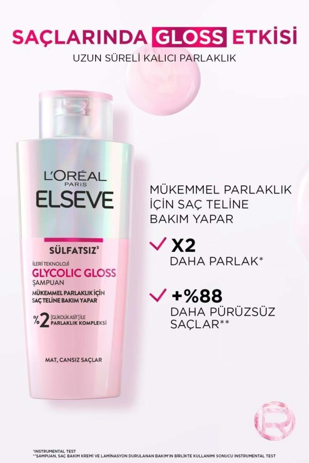 Loreal Paris Elseve Glycolic Gloss Mükemmel Parlaklık için Bakım Yapan Şampuan 200ml