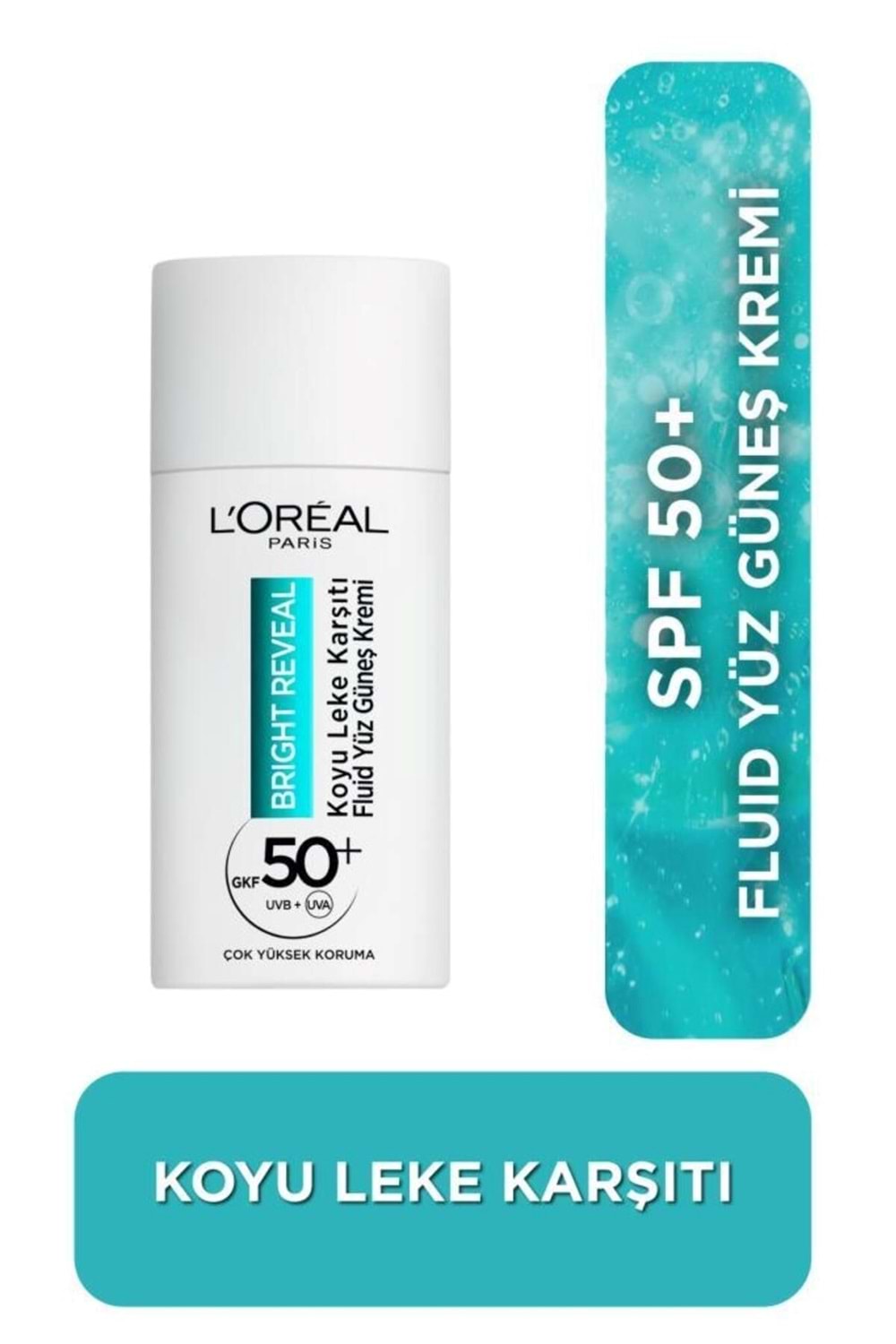 Loreal Paris Bright Reveal Spf 50+ Koyu Leke Karşıtı Fluid Günlük Yüz Güneş Kremi 50ml