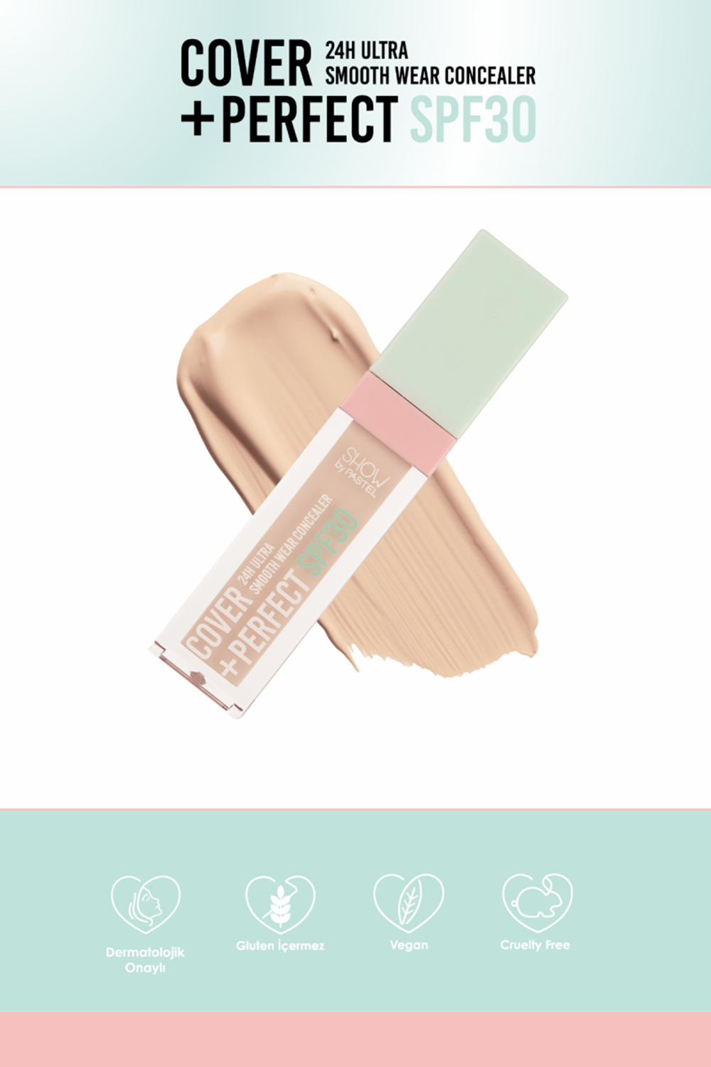 Show By Pastel Cover+Perfect Concealar SPF30 - SPF30 Ultra Kapatıcı 304 Nude Pink 7.8 ml