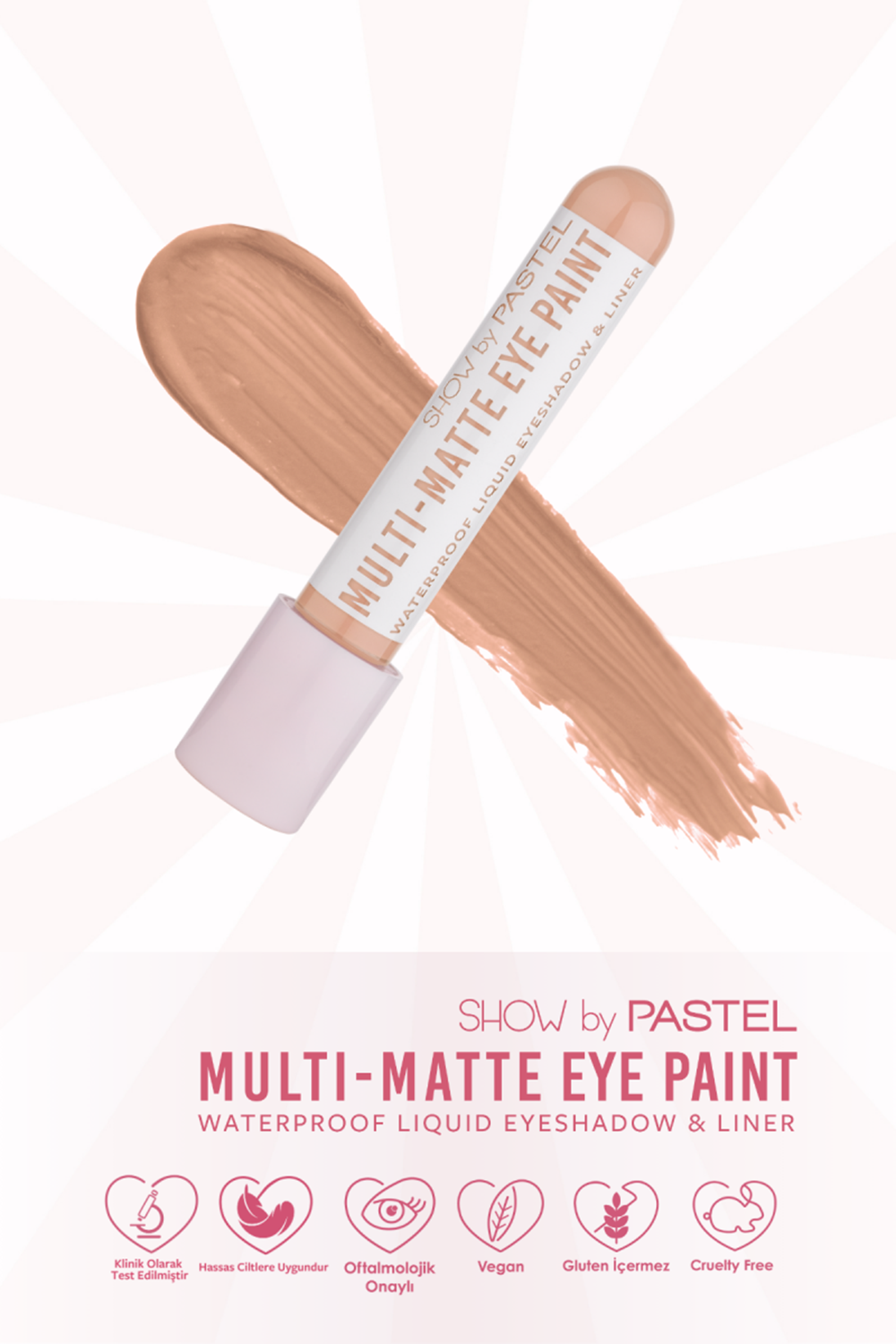 Show By Pastel Multi-Matte Eye Paint Waterproof Eyeshadow&Liner - Waterproof Mat Likit Far ve Eyeliner 82 Vibing 4.2 ml