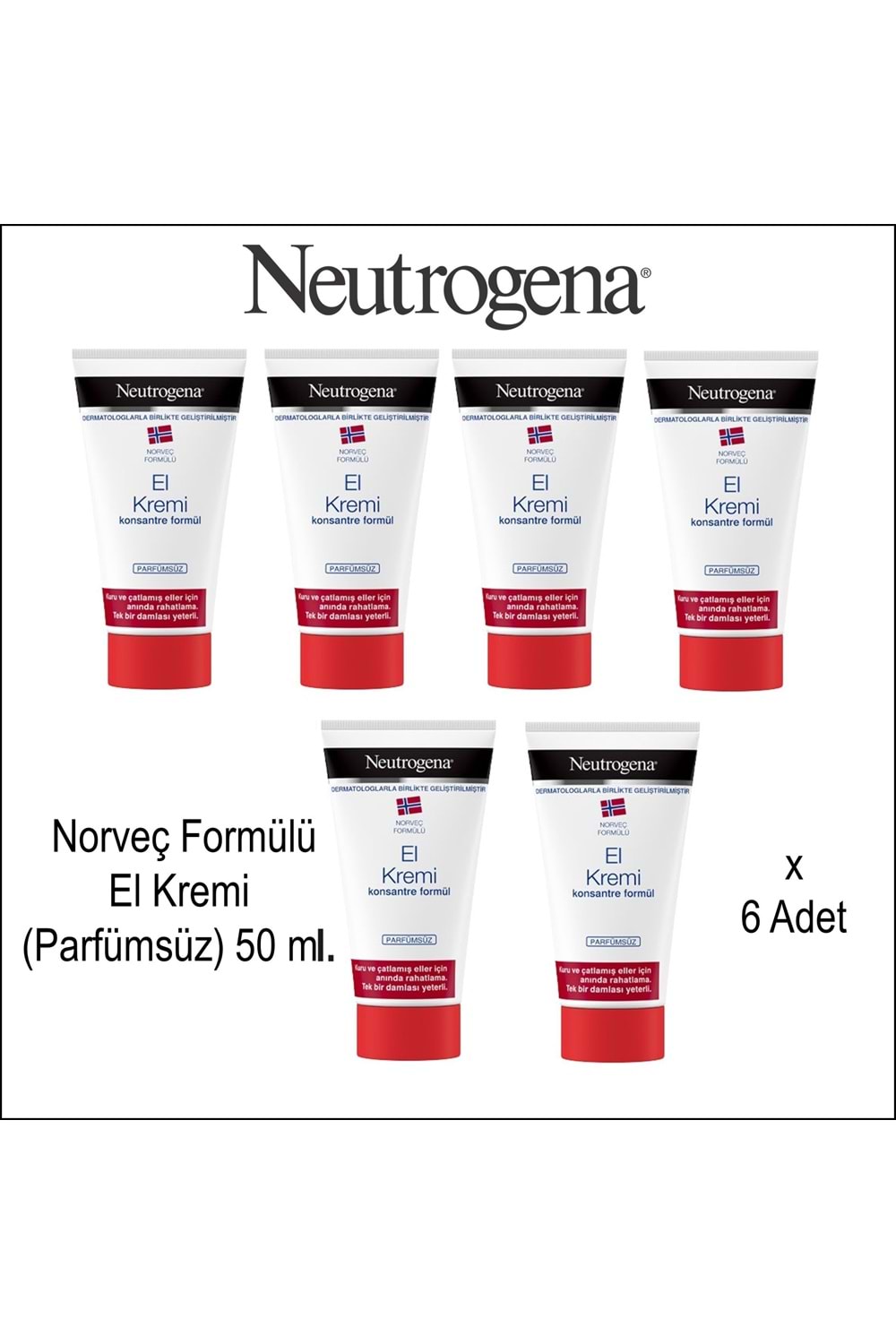 Neutrogena Norveç Formülü El Kremi (Parfümsüz) 50 ml. x 6 Adet