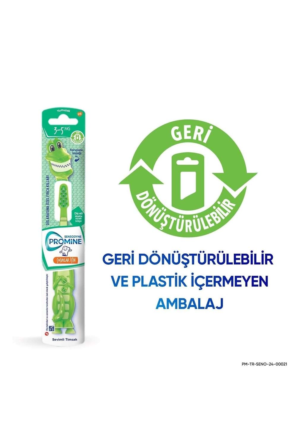 Sensodyne Promine 3-5 Yaş Çocuklar İçin Sevimli Timsah Karakterli Diş Fırçası Yumuşak