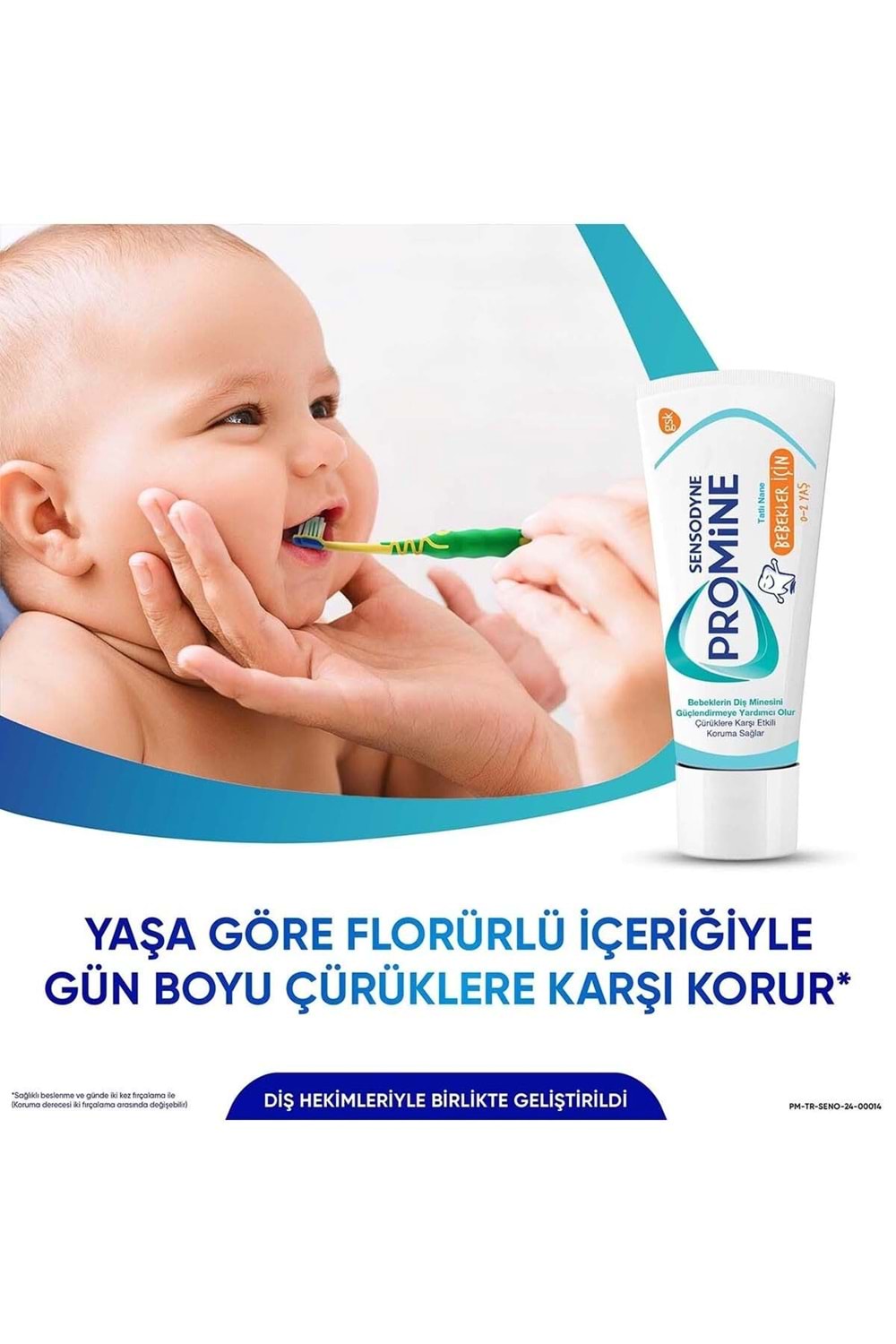 Sensodyne Promine 0-2 Yaş Bebekler İçin Yapay Aroma&Tatlandırıcı İçermeyen Şekersiz Diş Macunu 50ml