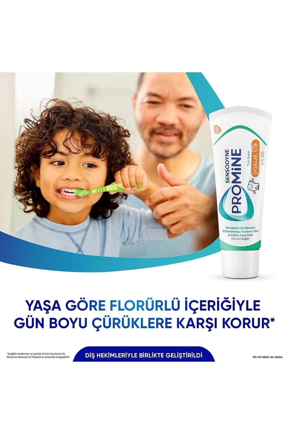 Sensodyne Promine 3-5 Yaş Çocuklar İçin Gün Boyu Çürüklere Karşı Koruyan Şekersiz Diş Macunu 50ml