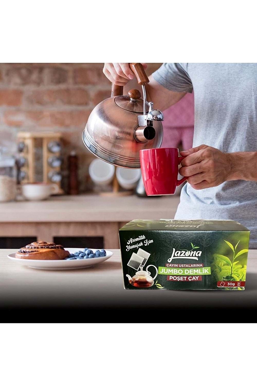 Lazona Jumbo Demlik Poşet Siyah Çay 30 gr. 50'li