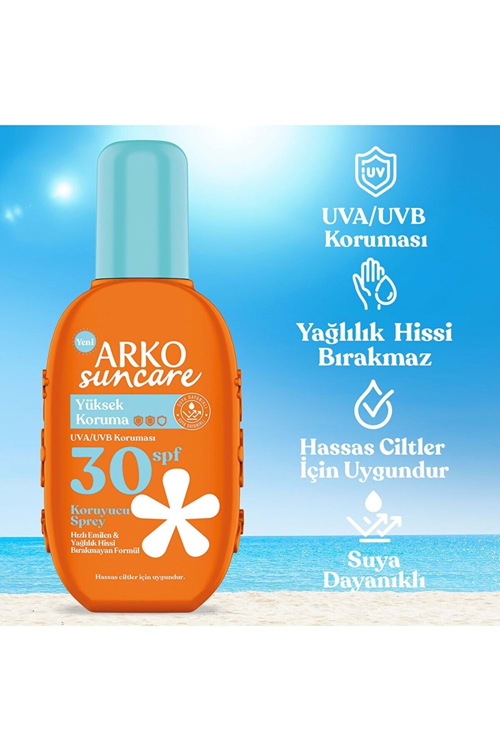 Arko Suncare Spf30 Yüksek Korumalı Vücut Güneş Spreyi 200 ml