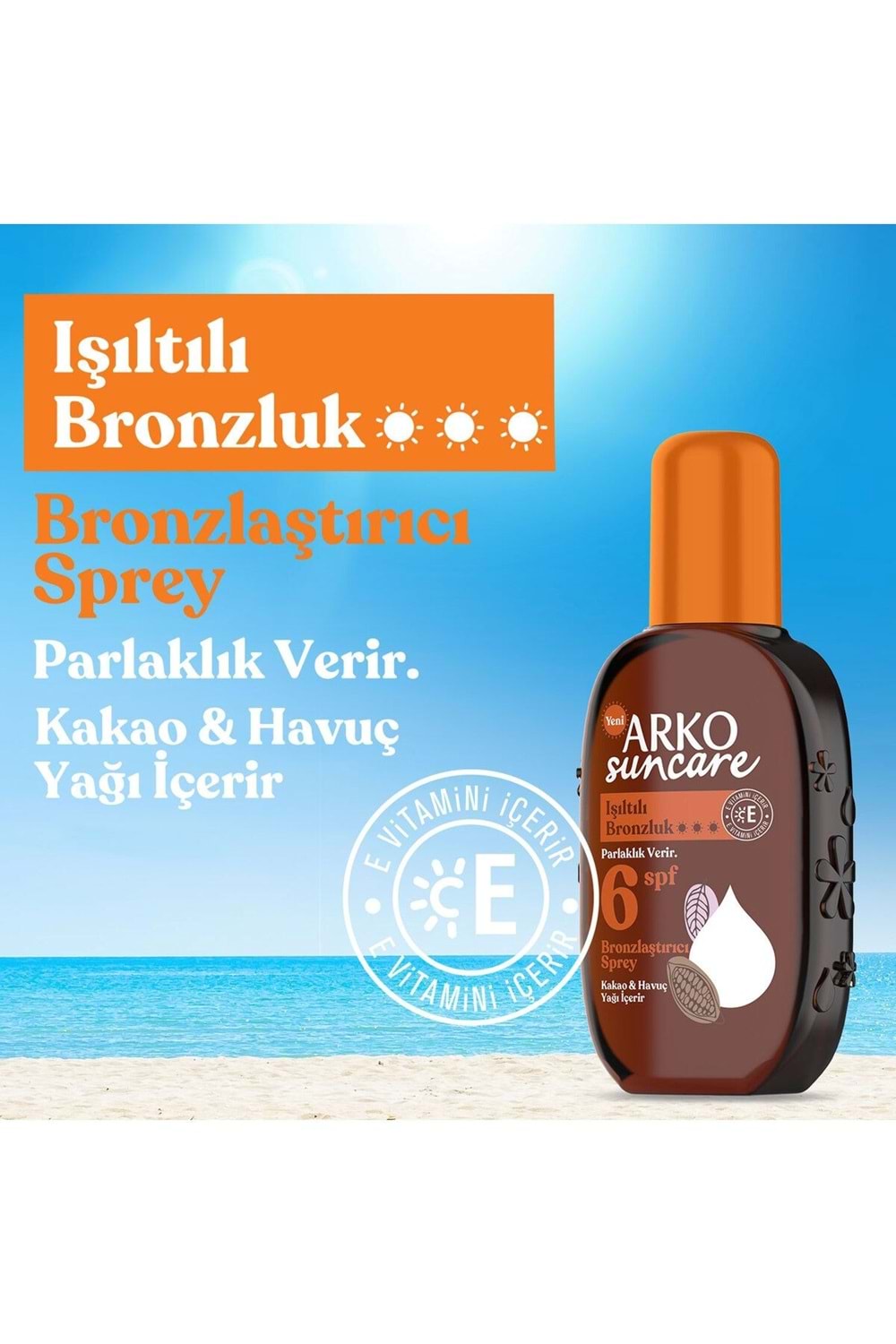 Arko Suncare Spf6 Bronzlaştırıcı Güneş Yağı Sprey 220 ml