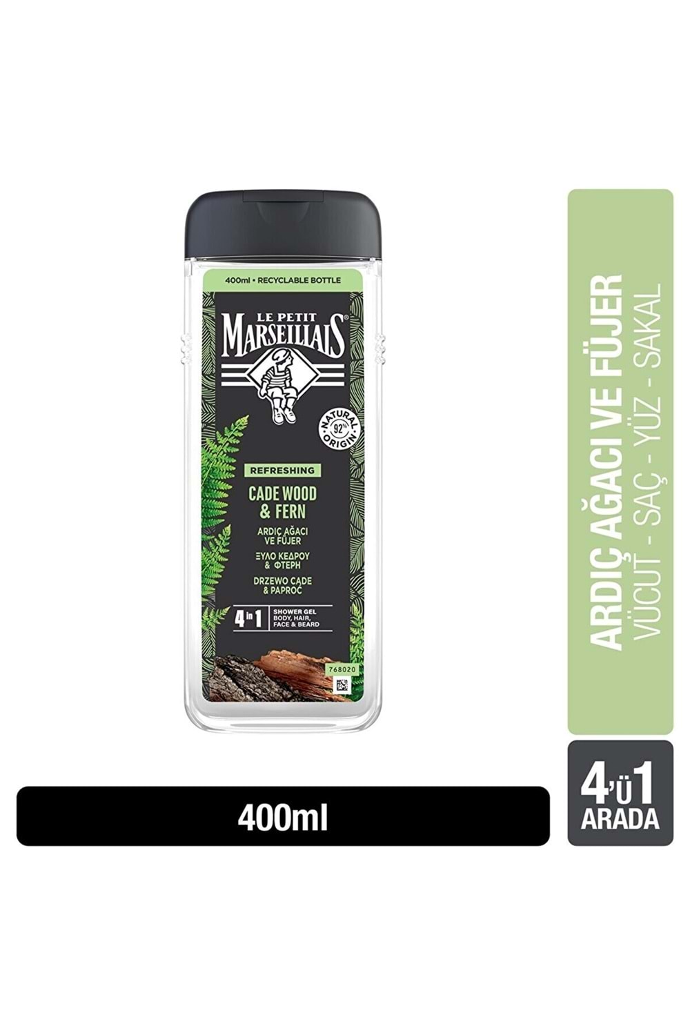 Le Petit Marseillais Men Ardıç Ağacı ve Füjer Duş Jeli 400 Ml