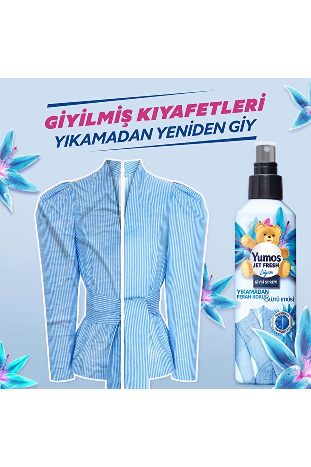 Yumoş Jet Fresh Giysi Spreyi Lilyum 200 ml