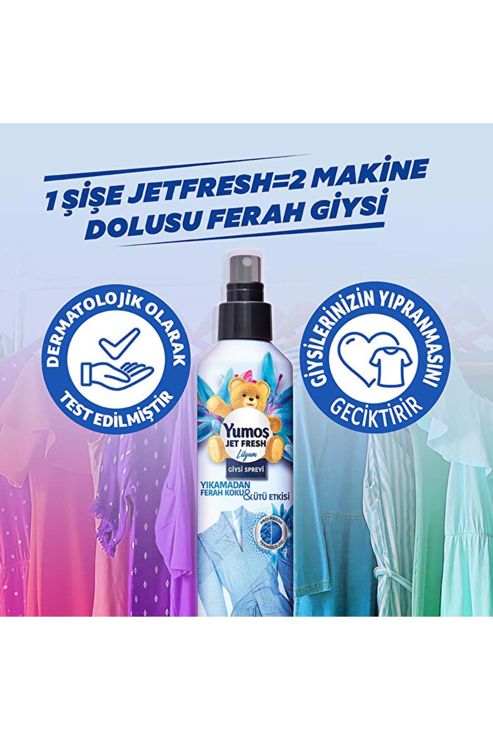 Yumoş Jet Fresh Giysi Spreyi Lilyum 200 ml
