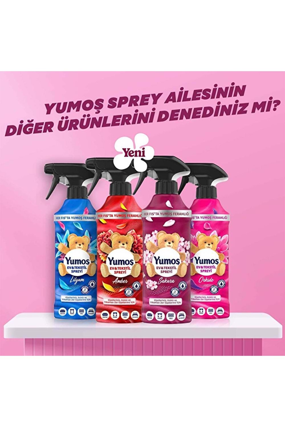 Yumoş Ev ve Tekstil Spreyi Amber 450 ml