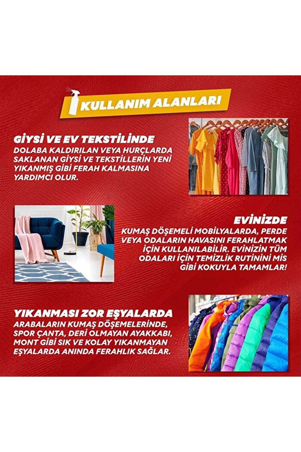 Yumoş Ev ve Tekstil Spreyi Amber 450 ml