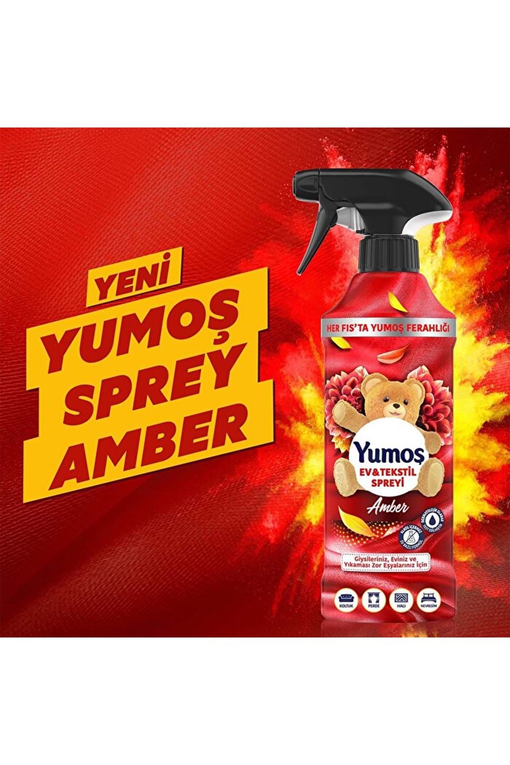 Yumoş Ev ve Tekstil Spreyi Amber 450 ml