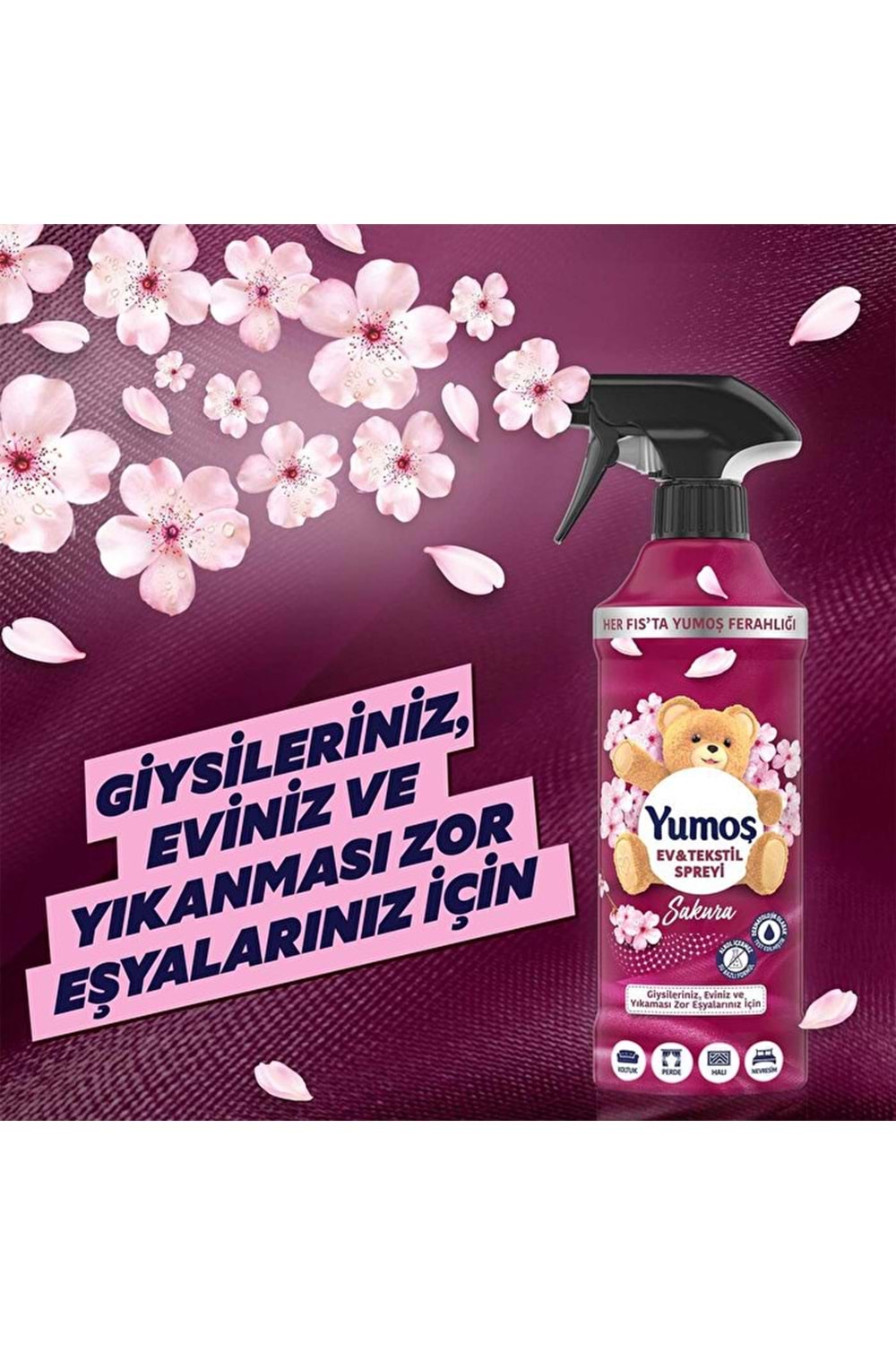 Yumoş Ev ve Tekstil Spreyi Sakura 450 ml