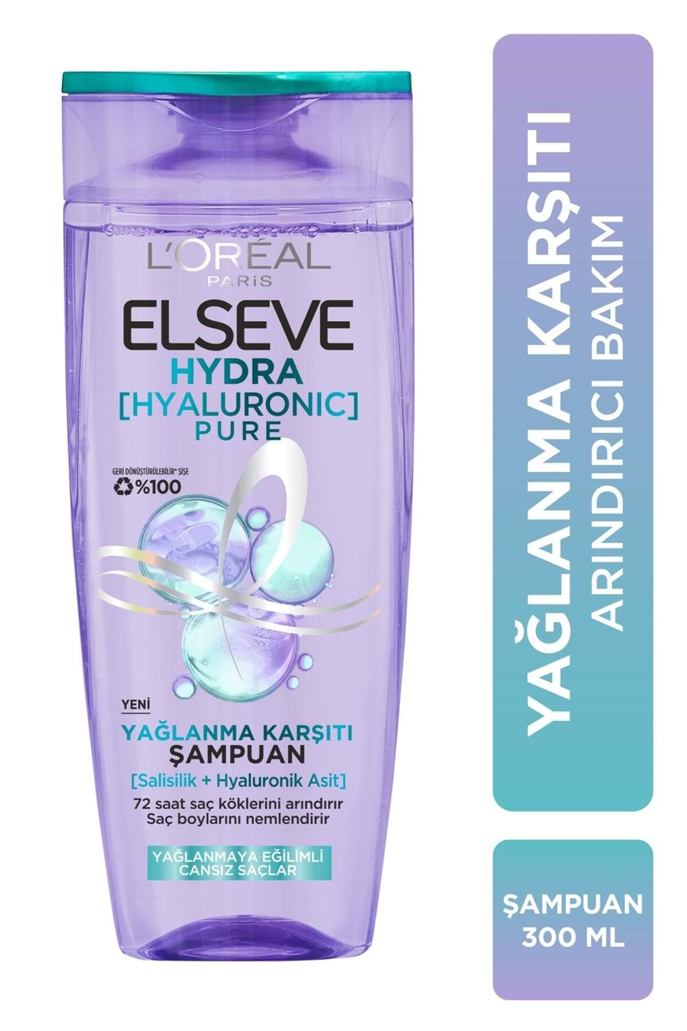 Loreal Paris Elseve Hydra [hyaluronic] Pure Salisilik Asit Içeren Yağlanma Karşıtı Arındırıcı Şampuan 300ml