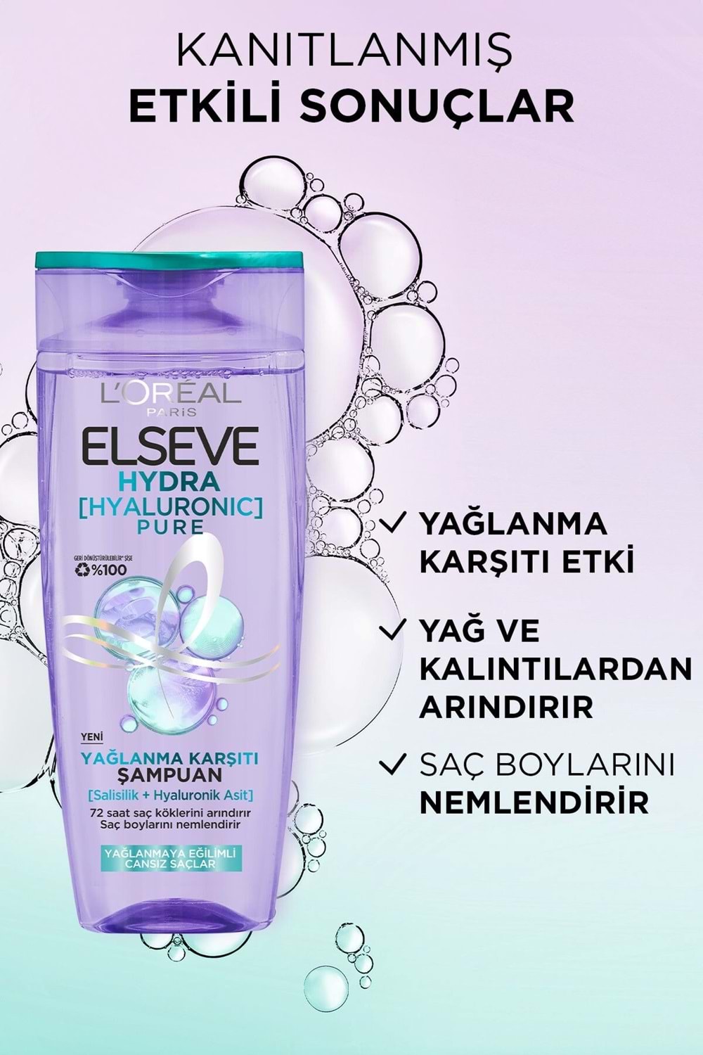 Loreal Paris Elseve Hydra [hyaluronic] Pure Salisilik Asit Içeren Yağlanma Karşıtı Arındırıcı Şampuan 300ml