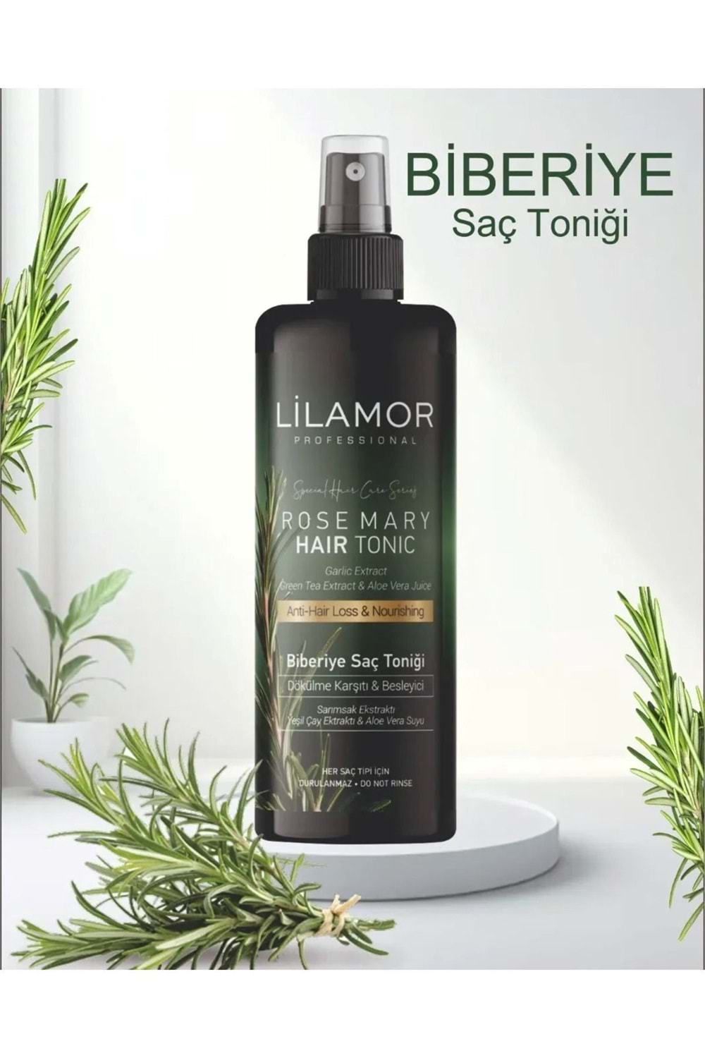 Lilamor Biberiye Suyu Dökülme Karşıtı ve Hızlı Uzamaya Yardımcı Tonik 250ml