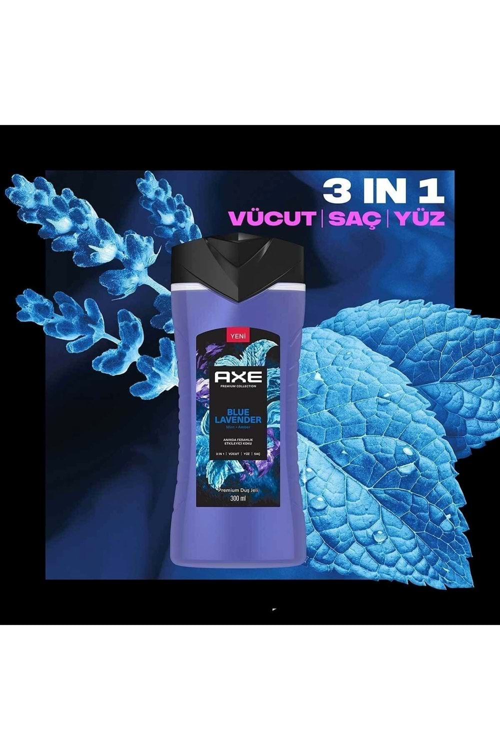 Axe Premium Collection Duş Jeli Blue Lavender 3 in 1 Vücut Saç Yüz 300 ml
