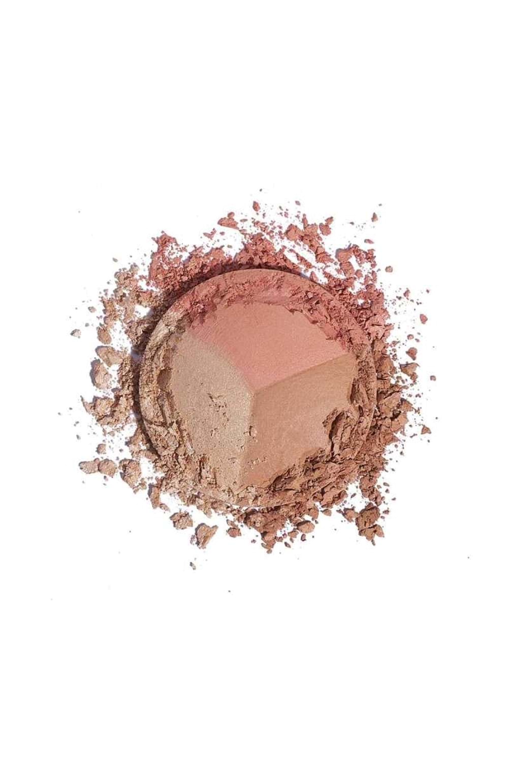 Golden Rose Miss Beauty Glow Baked Trio - Glow Baked Trio - Allık Bronzlaştırıcı Aydınlatıcı