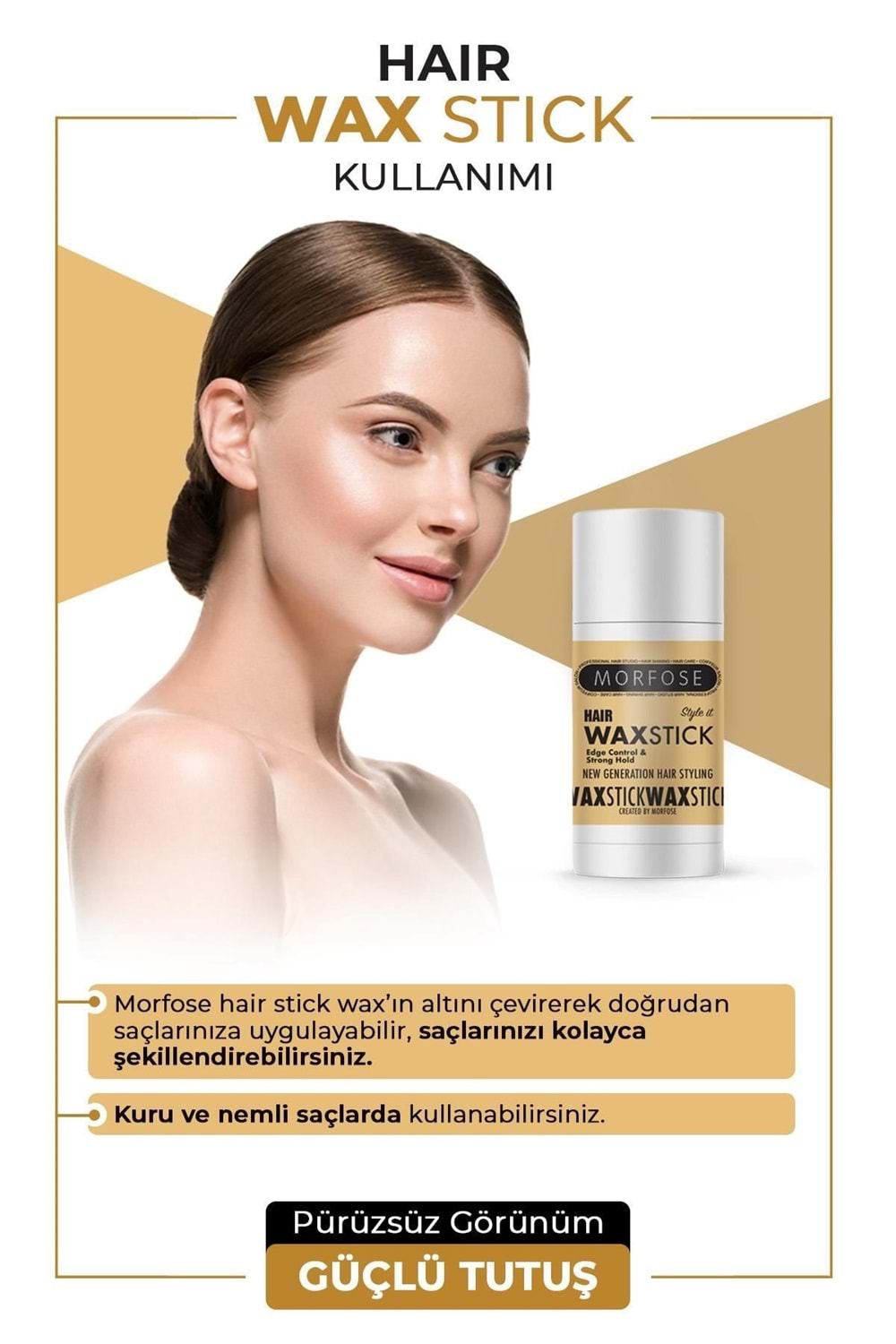 Morfose Stick Saç Wax 55 gr - Saç Sabitleyici, Güçlü Tutuş