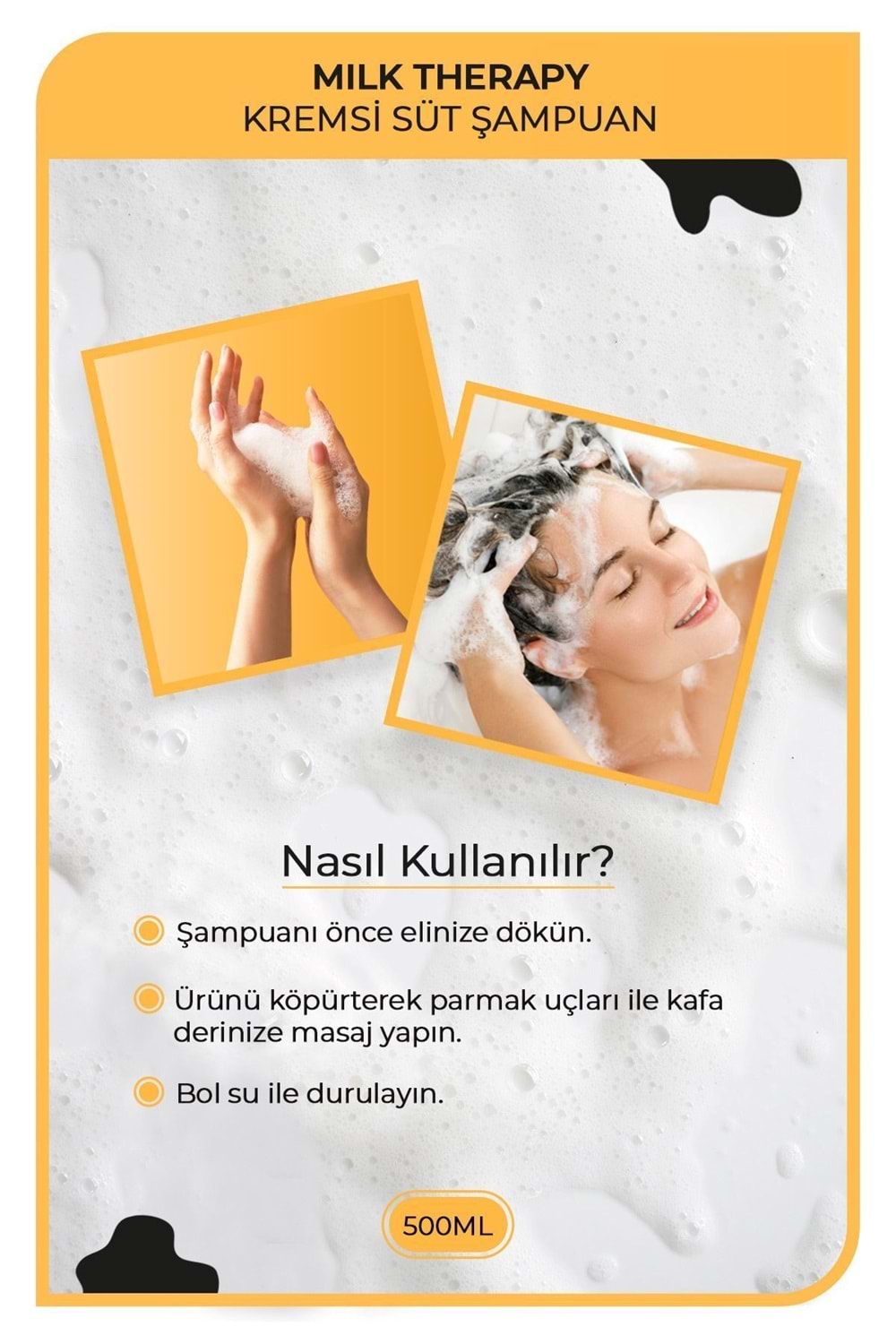 Morfose Milk Therapy Şampuan 500 ml - Süt Proteinli, Onarıcı, Besleyici Etki