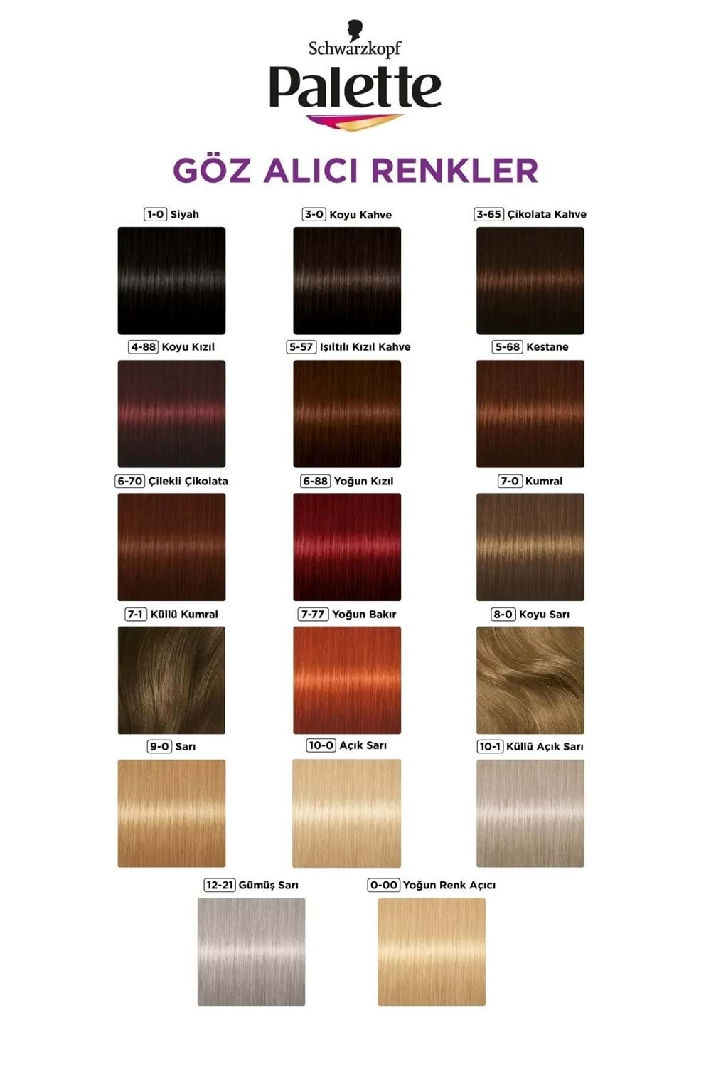 Palette Göz Alıcı Renkler Saç Boyası No : 1.0 Siyah