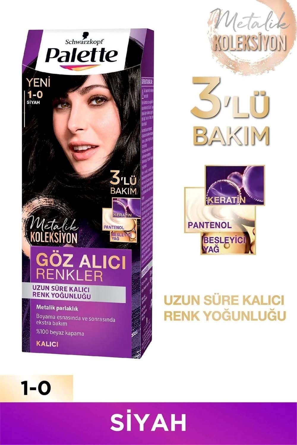 Palette Göz Alıcı Renkler Saç Boyası No : 1.0 Siyah