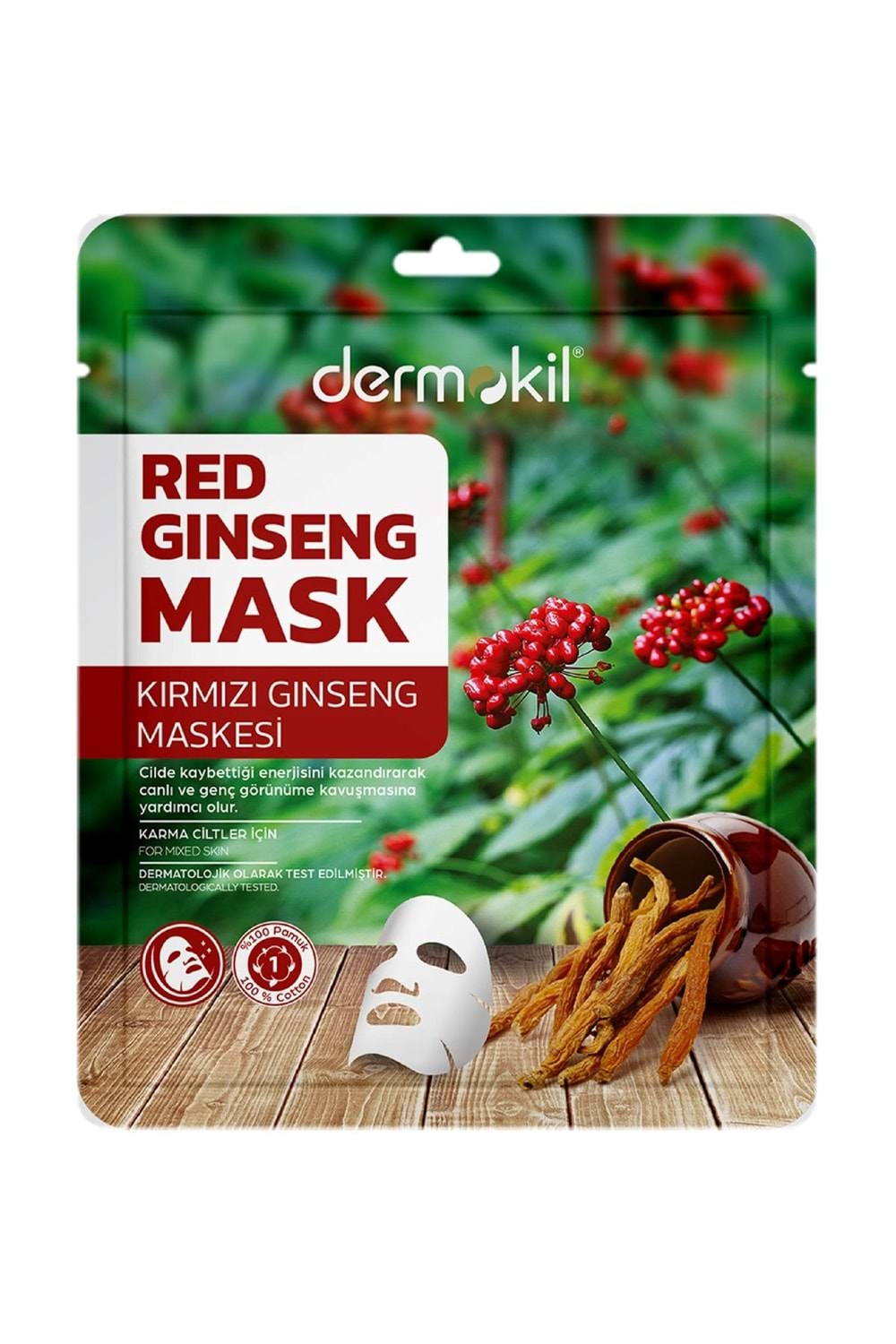 Dermokil Red Ginseng Mask Kırmızı Ginseng Maskesi 20 gr.
