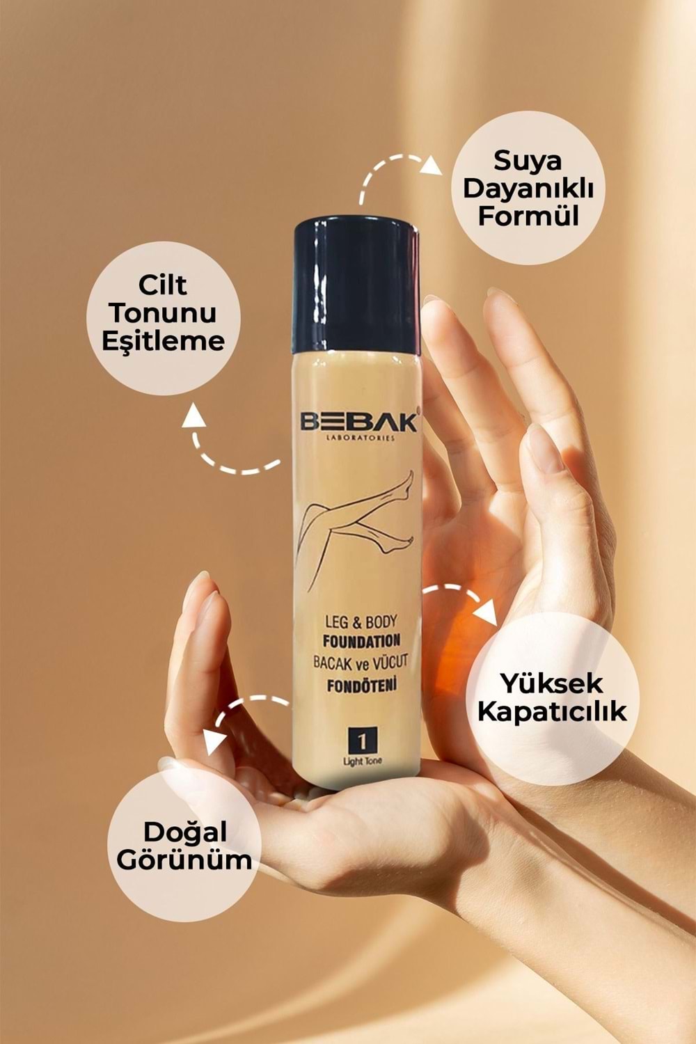 Bebak Bacak Fondöteni No:1 Light Açık Ton 75 Ml