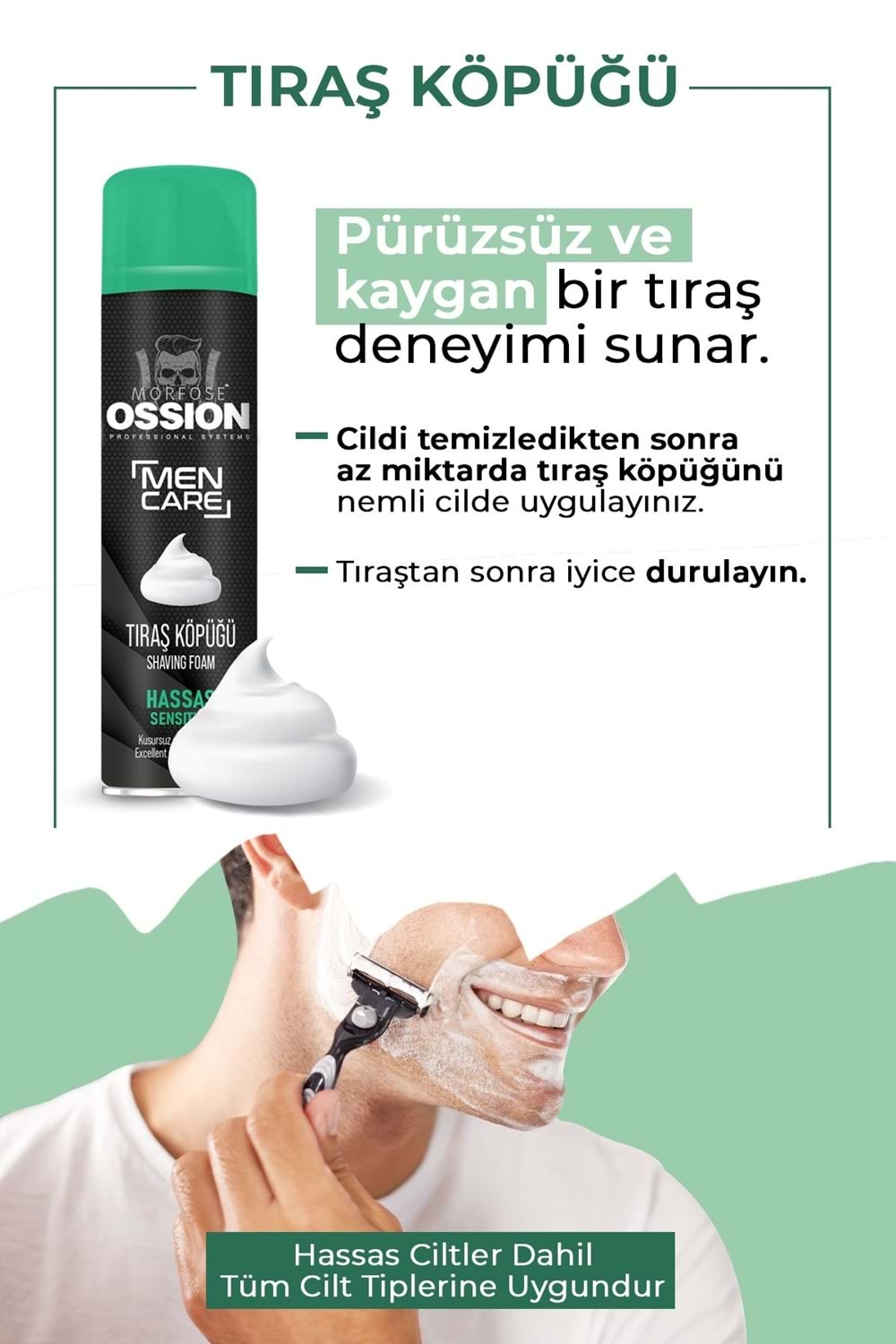 Morfose Ossion Hassas Ciltlere Özel Tıraş Köpüğü 200 ml