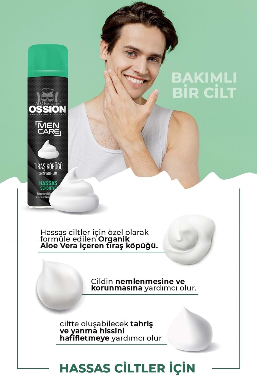 Morfose Ossion Hassas Ciltlere Özel Tıraş Köpüğü 200 ml