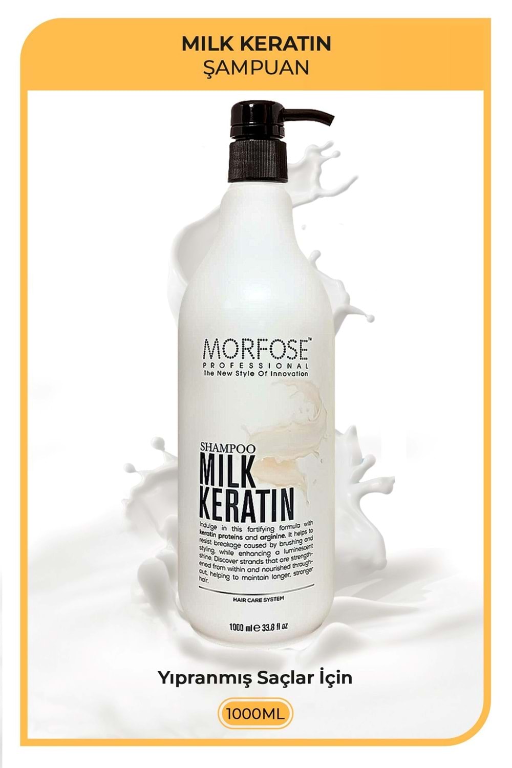Morfose Milk Therapy Keratin Saç Bakım Şampuanı 1000 ml - Saç Dökülmesi Önleyici, Besleyici, Koruyucu Etki
