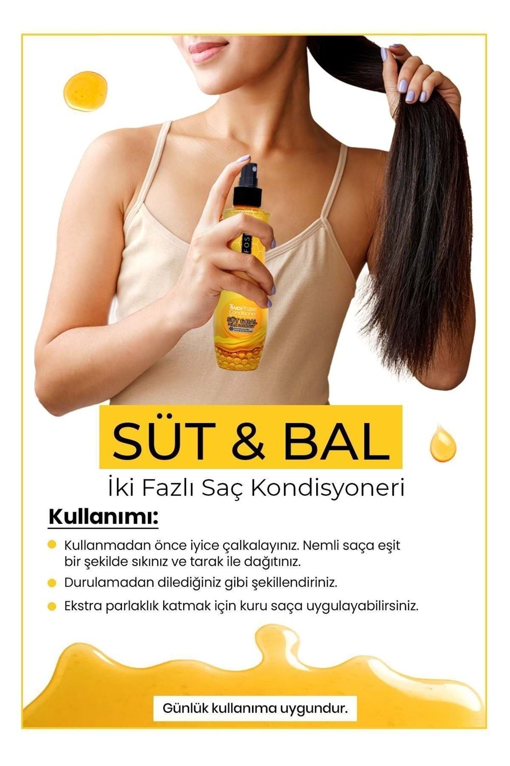 Morfose Boyalı ve Röfleli Saçlar İçin Çift Fazlı Süt & Bal Fön Suyu 240 ml