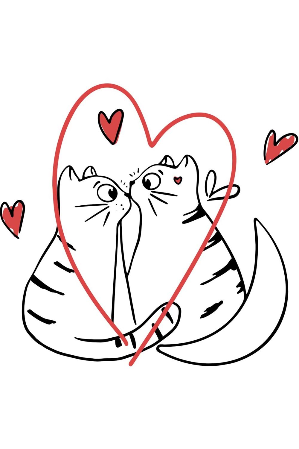 Win Ovro Premium Ultra Beyaz Porselen Kupa Bardak Çift Yönlü Baskılı - Sevgili Kedi