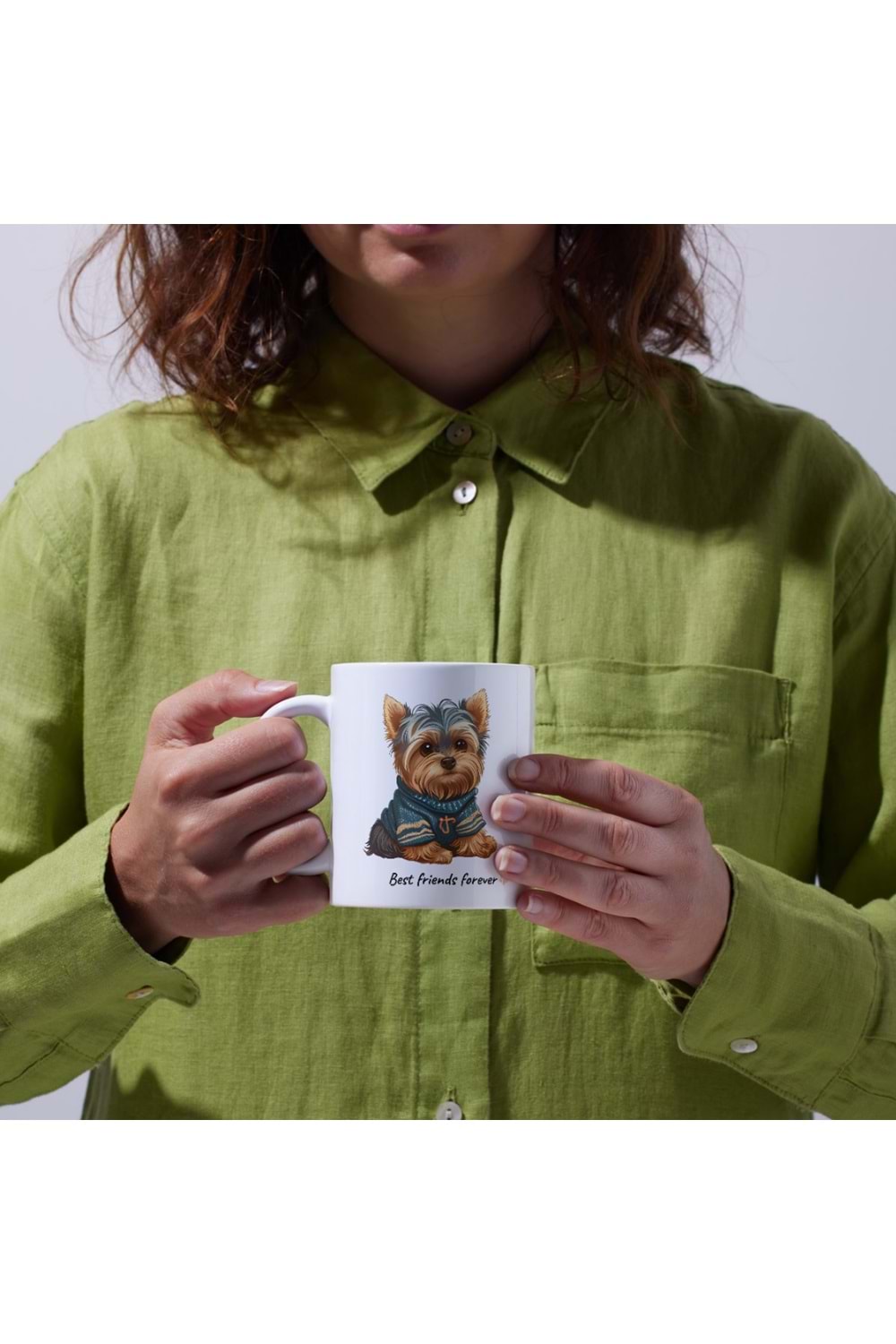 Win Ovro Premium Ultra Beyaz Porselen Kupa Bardak Çift Yönlü Baskılı - Best Friend Köpek Pati