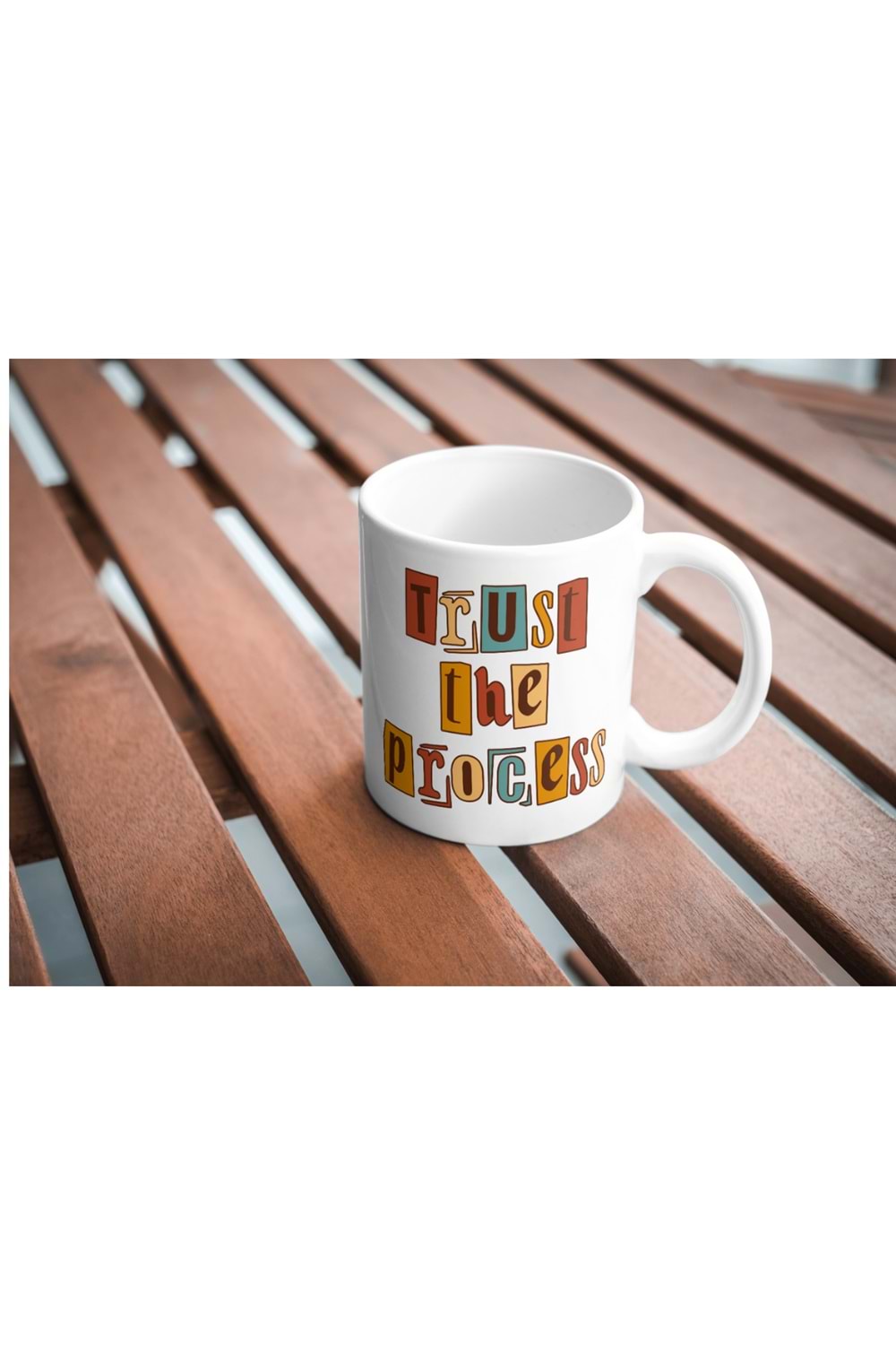 Win Ovro Premium Ultra Beyaz Porselen Kupa Bardak Çift Yönlü Baskılı - Trust The Process