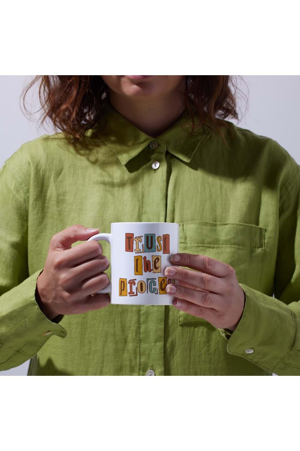 Win Ovro Premium Ultra Beyaz Porselen Kupa Bardak Çift Yönlü Baskılı - Trust The Process