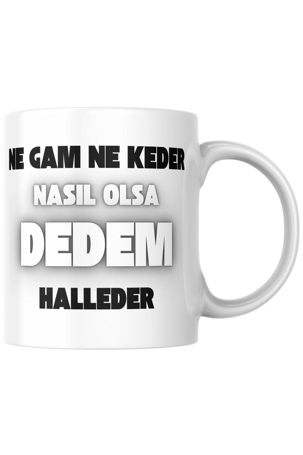 Win Ovro Premium Ultra Beyaz Porselen Kupa Bardak Çift Yönlü Baskılı - Nasıl Olsa Dedem Halleder