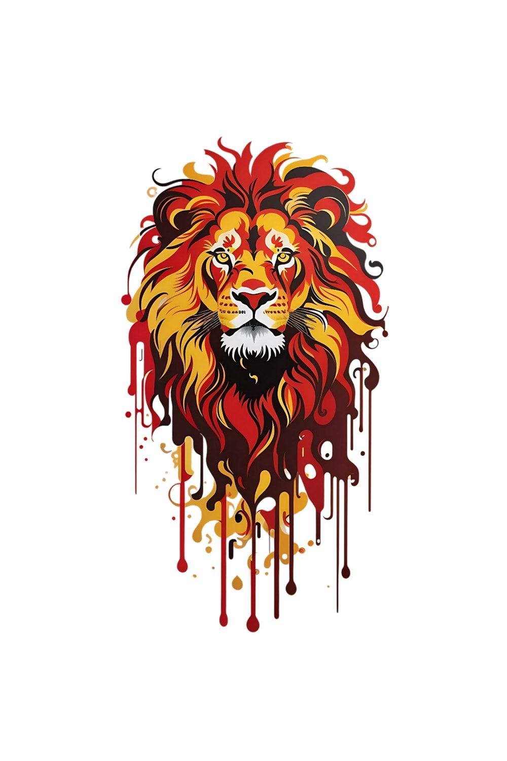 Win Ovro Premium Ultra Beyaz Porselen Kupa Bardak Çift Yönlü Baskı - Aslan Renkli Tasarım