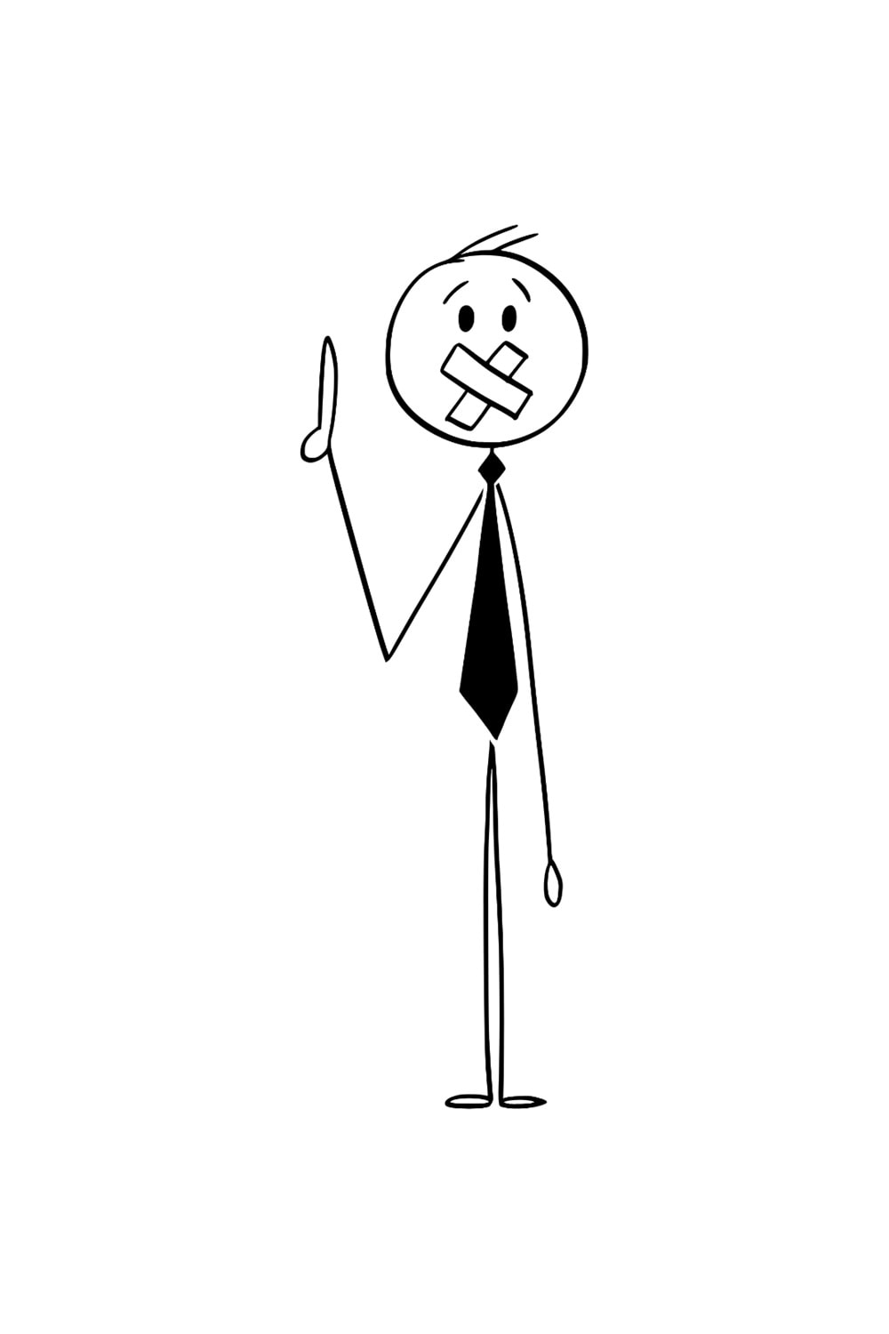 Win Ovro Premium Beyaz Porselen Hediye Kupa Bardak Çift Yönlü Baskı - Çizgiyle Anlat Çöp Adam Susma