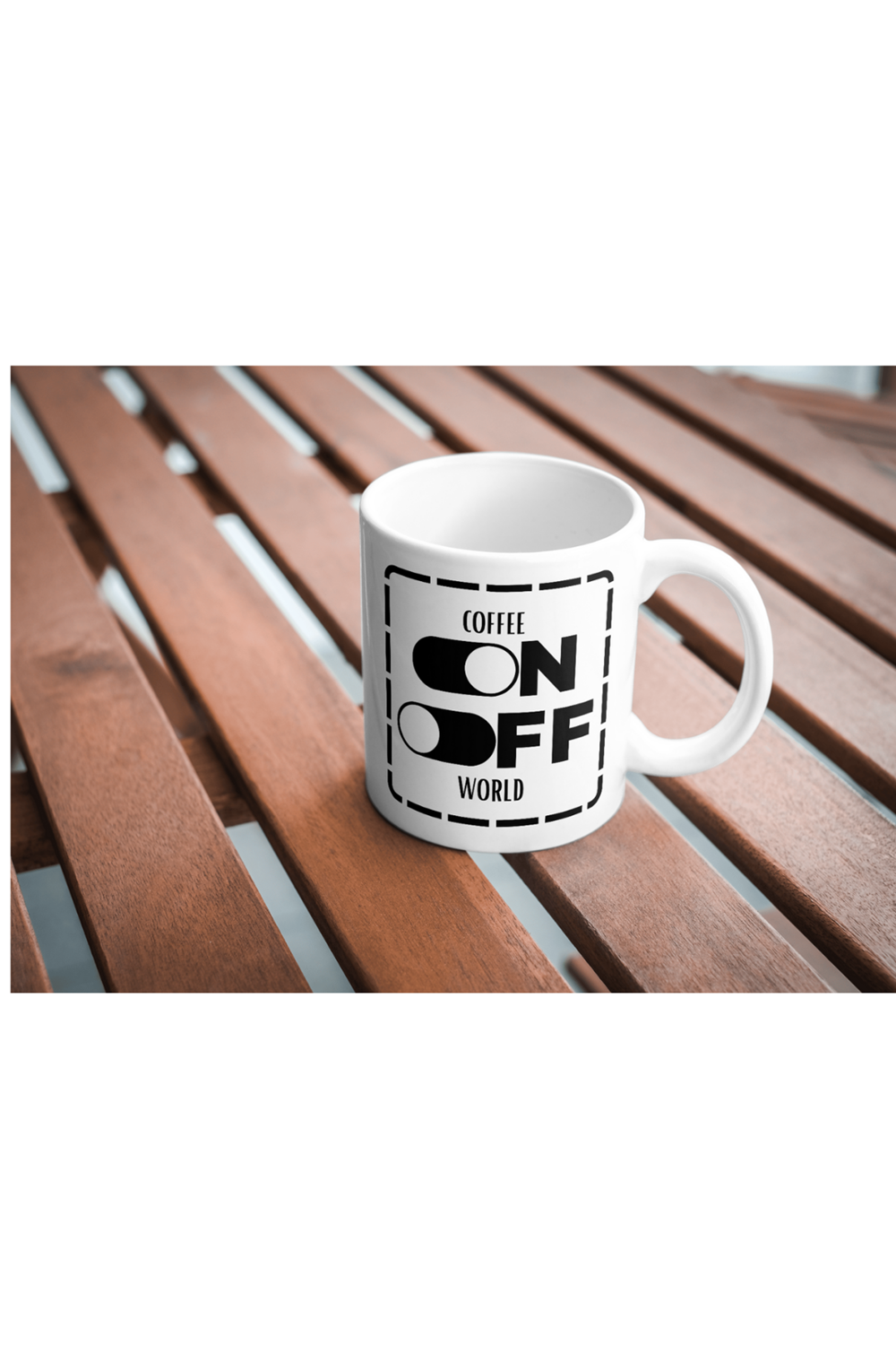 Win Ovro Premium Beyaz Porselen Hediye Kupa Bardak Çift Yön Baskı - Coffee On World Off