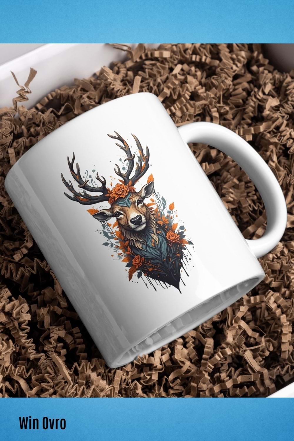 Win Ovro Premium Beyaz Porselen Hediye Kupa Bardak Çift Yön Baskı - Doğanın Asaleti