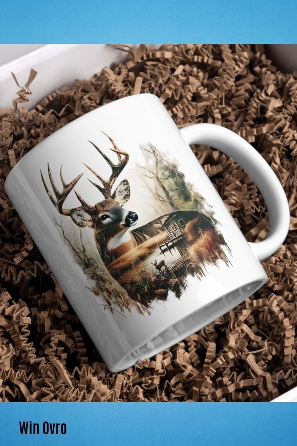 Win Ovro Premium Beyaz Porselen Hediye Kupa Bardak Çift Yön Baskı - Doğa ve Asaleti