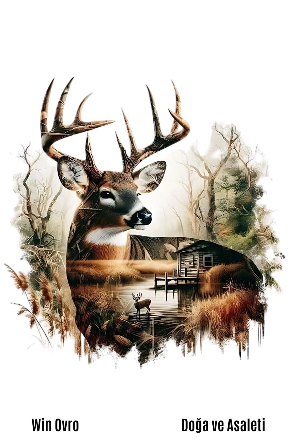 Win Ovro Premium Beyaz Porselen Hediye Kupa Bardak Çift Yön Baskı - Doğa ve Asaleti