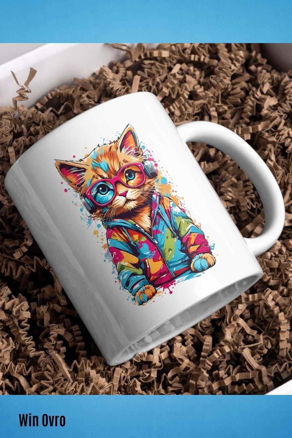 Win Ovro Premium Beyaz Porselen Hediye Kupa Bardak Çift Yön Baskı - Sound Party Pati