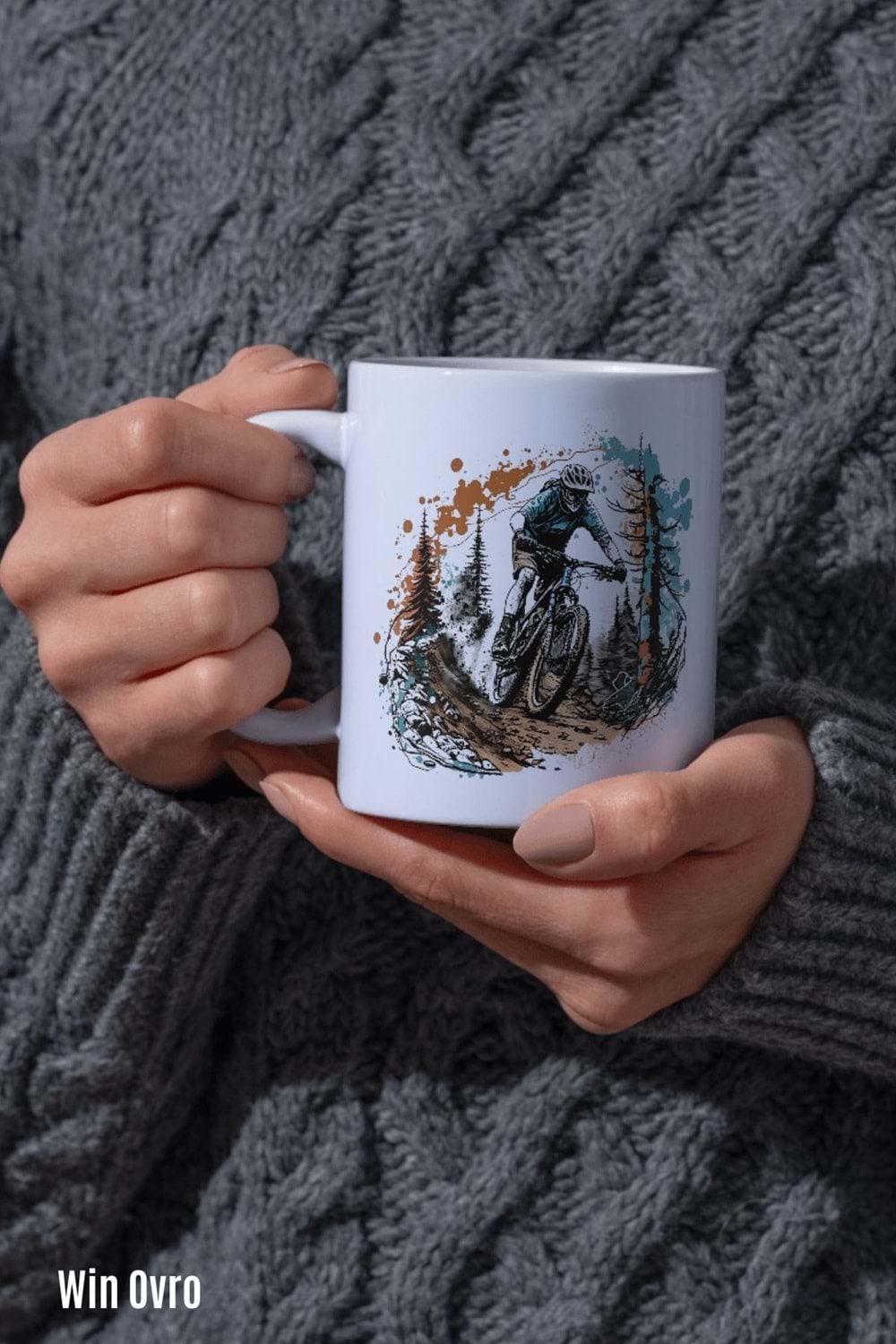 Win Ovro Premium Beyaz Porselen Hediye Kupa Bardak Çift Yön Baskı - Yolun Bittiği Yerde