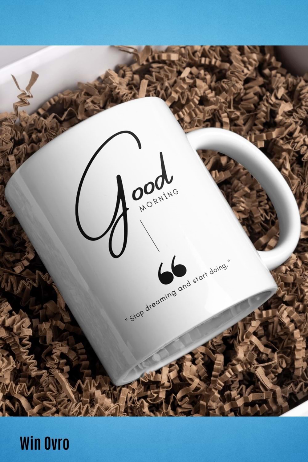 Win Ovro Premium Beyaz Porselen Hediye Kupa Bardak Çift Yön Baskı - Good Morning Dream