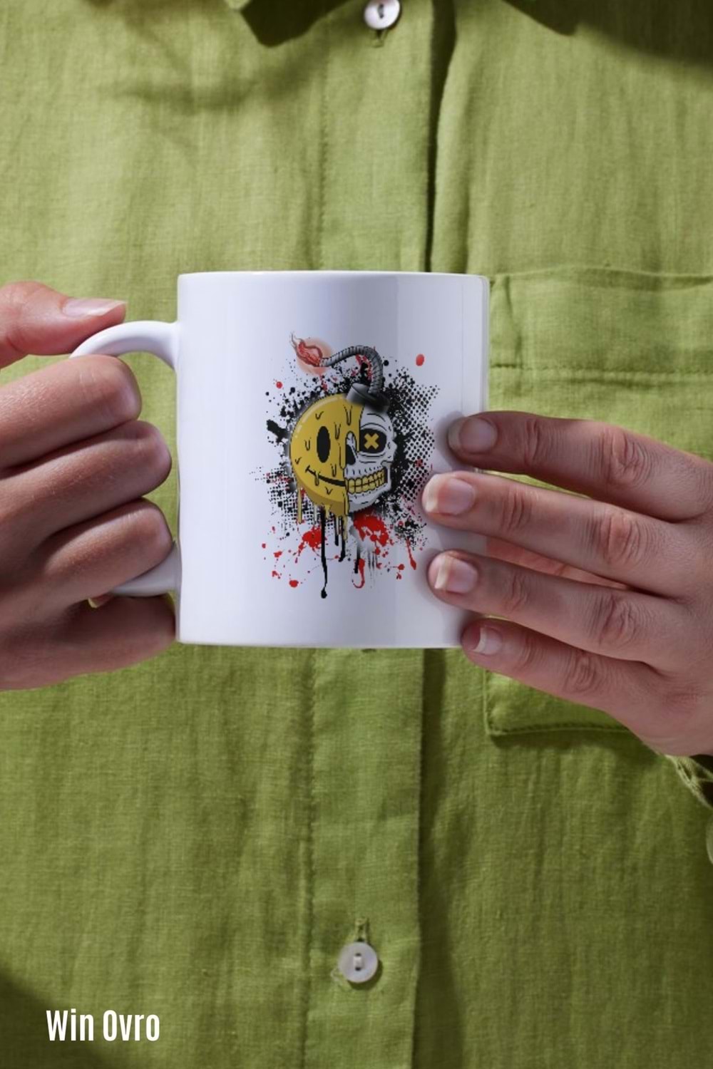 Win Ovro Premium Beyaz Porselen Hediye Kupa Bardak Çift Yön Baskı - Al Sana Bombe Patlayan Çelişki